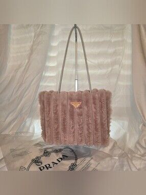 Prada Blush Pink Faux Fur Shoulder Bag